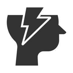 Mind Power Icon Glyph Style. Vector Illustration Design