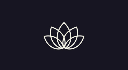 Elegant Lotus Flower Design Minimalist Logo.