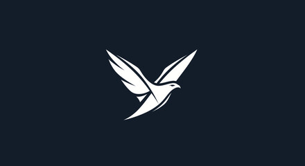 Elegant white bird soaring gracefully against a dark background symbolizing freedom and flight.