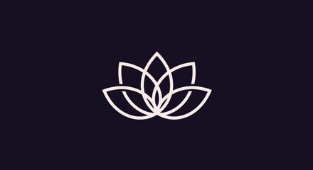 Obraz premium Elegant minimalist lotus flower line art logo design.