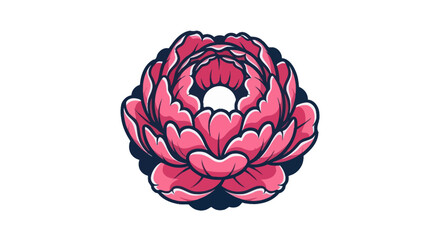 Vibrant Pink Peony Flower Design.