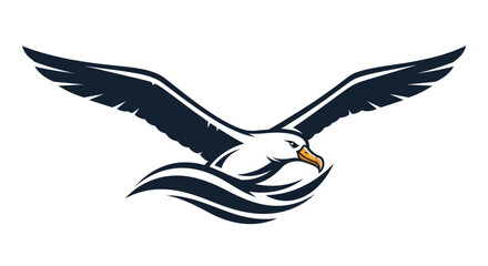 Majestic seabird in flight over ocean waves.