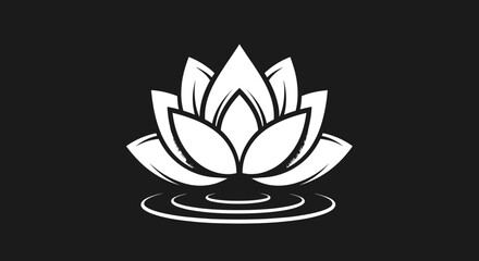 Elegant White Lotus Flower Design.