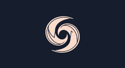 Abstract swirling beige pattern design element.