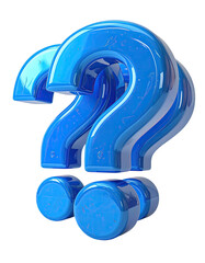 Two glossy, vibrant blue question marks (1)