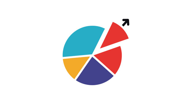 A vibrant pie chart depicting statistical growth and development opportunities for business