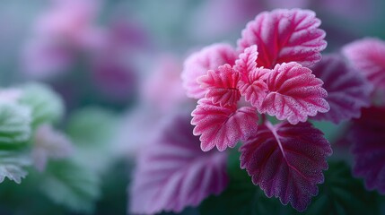 Macro Shot of Vibrant Pink and Purple Cabbage Head with Silver Sparkles in Soft Focus with Blurred Green Background in Cinematic HDR