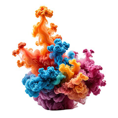 Obraz premium Colorful ink explosions in water, vibrant, dynamic, artistic design