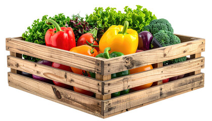 Wooden crate overflowing with colorful fresh produce (1)