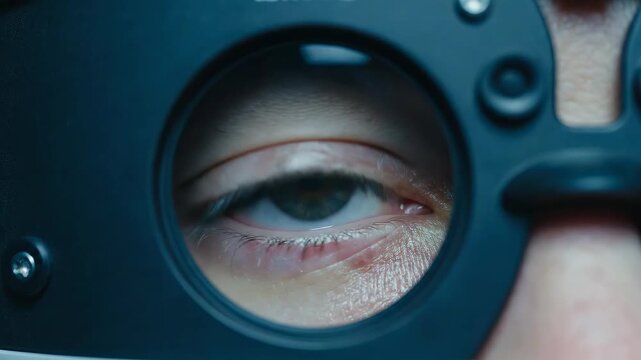 Close Up View of Human Eye During Vision Testing Prob4