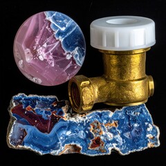 Brass fitting on agate