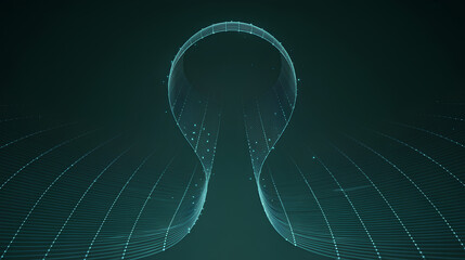 Minimal Teal Teardrop Data Loop Clean Linescape on Dark Haze