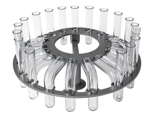 Circular apparatus with numerous test tubes