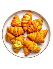 Baked zucchini and cheese croissants on a plate