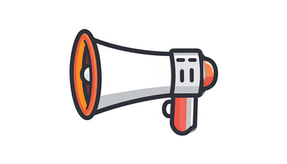 Cartoon megaphone, stylized design