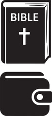 Bible Wallet Icon Religious Finance Offering Christian Save Vector Illustration