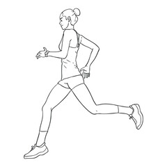 running woman outline illustration