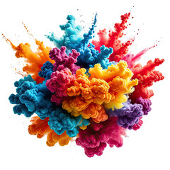 Fototapeta premium A vibrant explosion of colorful smoke against a black background, a burst of hues