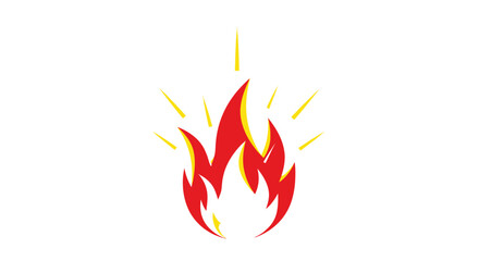 Vibrant Flame Icon Symbol of Heat and Energy.