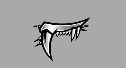 Sharp metallic claw design with teeth and spikes.