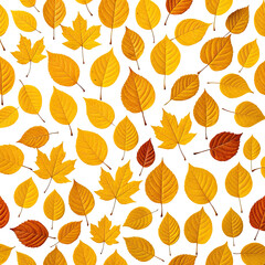 Obraz premium Golden autumn leaves scattered on black, creating a textured pattern
