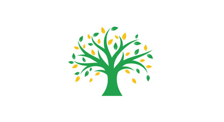 Obraz premium Vibrant Green Tree Logo Design.
