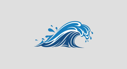 Abstract Blue Ocean Wave Design Element.