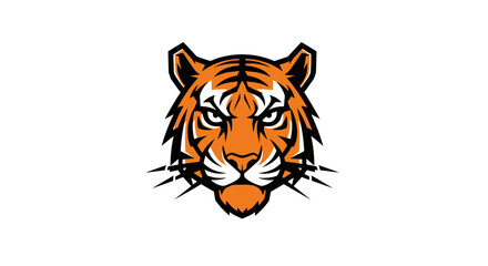 Tiger Head Logo Design Orange Tiger Face Focused Wild Animal.