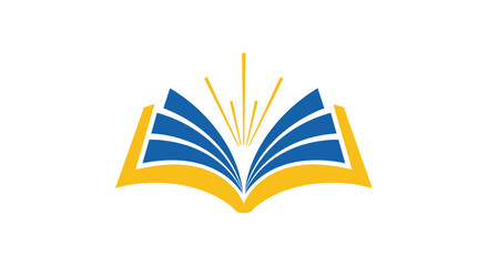 Open book with golden light rays symbolizing knowledge and wisdom.