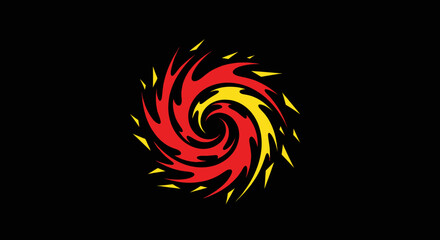 Fiery Vortex Energy Swirl Abstract Design.