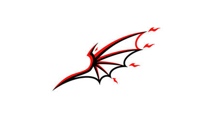 Red and Black Demon Wing Design.