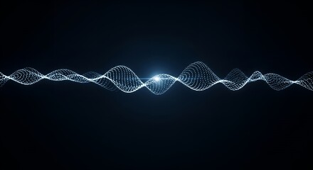 Abstract Digital Particle Waveform on Dark Background