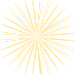 Obraz premium A yellow light burst with comic style, transparent background, perfect for flyer designs and glowing graphic elements.