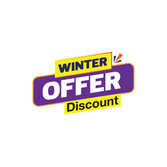 winter offer discount, winter offer vector icon