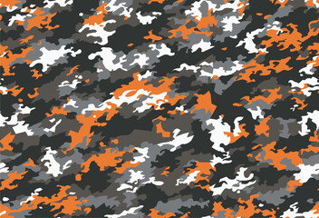 seamless camouflage pattern with orange color