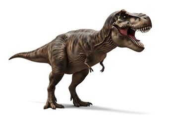 Fototapeta premium Imposing Tyrannosaurus Rex isolated with a neutral background design
