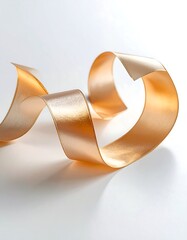 Ribbon Swirl on White Background Decorative Element