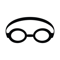 Fototapeta premium Simple black outline of vintage swimming goggles