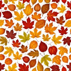 Obraz premium Colorful autumn leaves pattern, fall season background