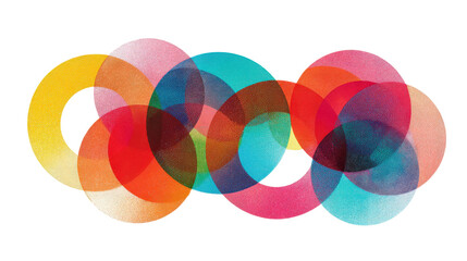 Fototapeta premium Geometric abstraction with a series of interlocking circles, isolated on a Transparent background, PNG file.