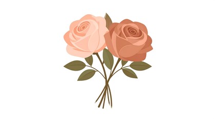 Two pastel roses in a bouquet