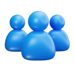 3D Blue Group People Users Icon