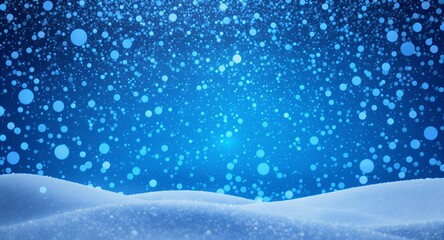 Fototapeta premium Winter Snowfall and Abstract Blue Background