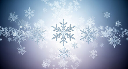 A captivating array of shimmering snowflakes gracefully cascading against a soft, ethereal backdrop, creating a magical winter atmosphere