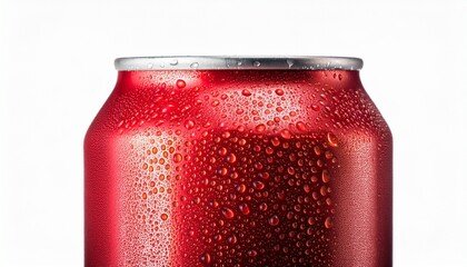 Kyiv Ukraine August 29 2025 Cold Aluminum Can Of Strawberry Flavored Soda With Water Drops Isolated On White Background
