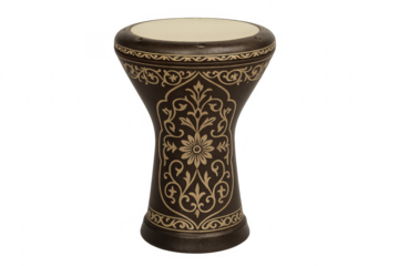 Ornate darbuka musical instrument for folk music