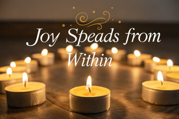 Glowing Candles in Circle of Light with Spiritual Ambience