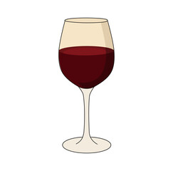 Cartoon Wine In A Glass Simple Logo Design Icon Digital