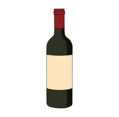  Cartoon Bottle Wine Simple Logo Design Icon Digital