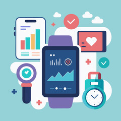 Continuous Health Monitoring Vector Icons